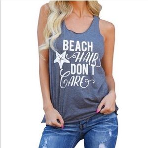 Beach Hair Don’t Care Tank Top Large Gray